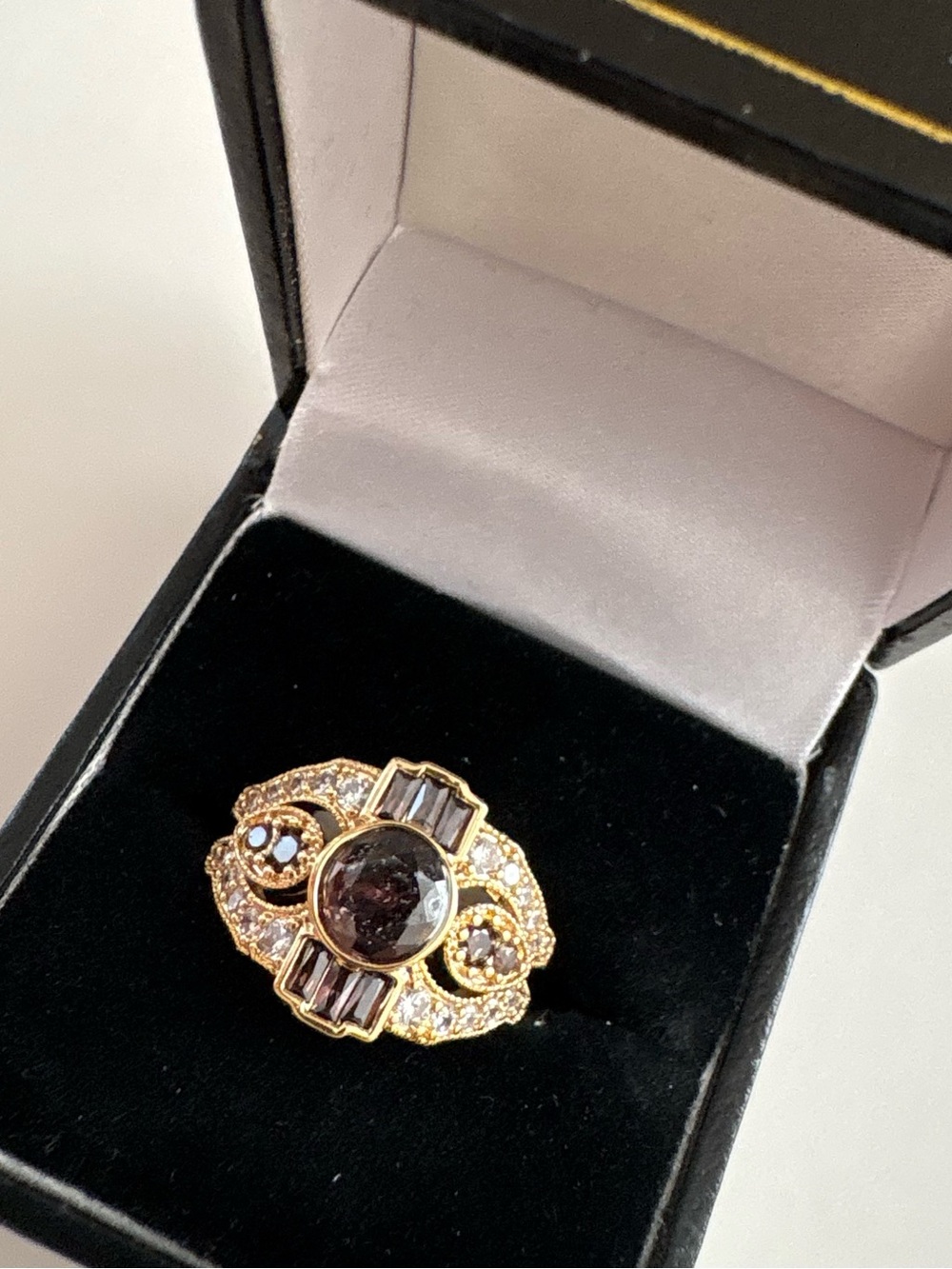 Bomb Party Crowned Legacy Ring RG41183 Brown Tourmaline CZ Gold Plating